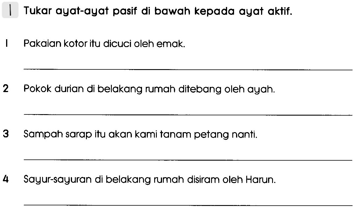 Bahasa Melayu Ayat Aktif Dan Ayat Pasif Lessons Tes Teach